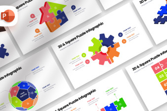 3D & Square Puzzle Infographic - Presentation Template